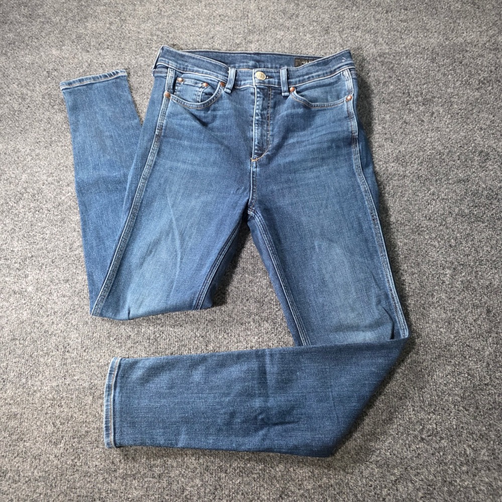 Rag & Bone High Rise Skinny Jeans‎ USA Made Stretch Denim Size 30 Blue Womens